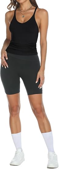 Ribbed V-Neck Racerback Tank Top