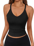 Ribbed V-Neck Racerback Tank Top