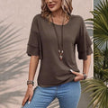 Double Ruffle Sleeve Loose Tunic Top