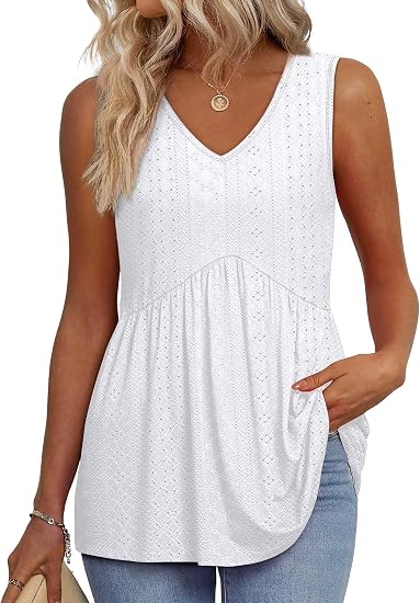 Flowy V-Neck Peplum Tank Top
