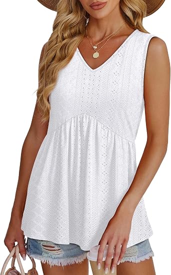 Flowy V-Neck Peplum Tank Top
